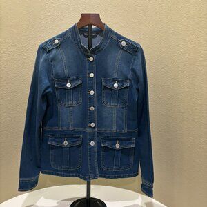💙Baccini Denim Jean Jacket Blue Front Pockets Size M
